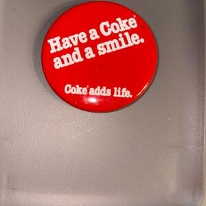 Vintage Coca-Cola Red Button Pin